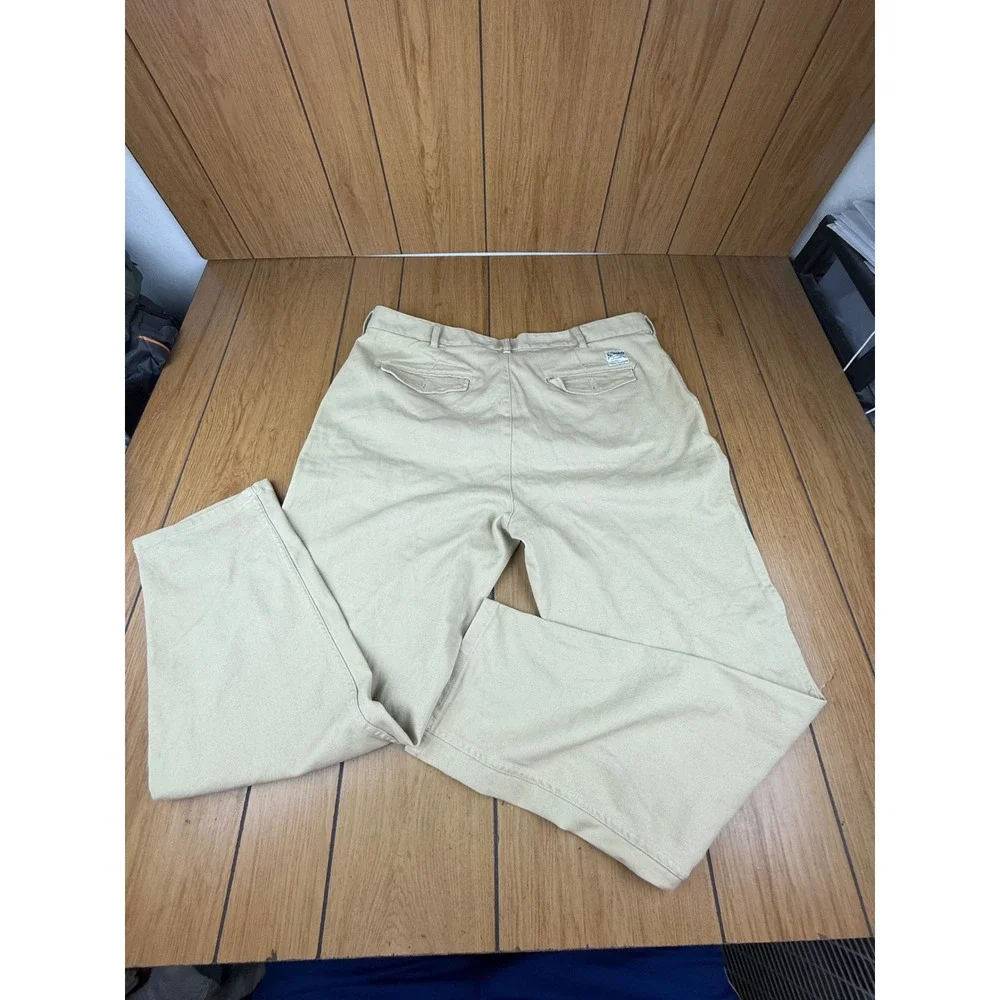 The Stronghold‎ Relaxed Tapered Khaki Pants Mens W40 L32 Pleated Cotton